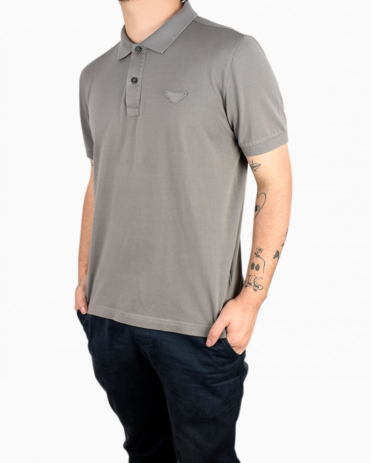 Camisa Polo Prada Original Chumbo Masculino